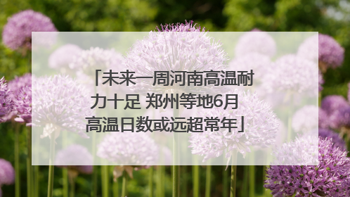 未来一周河南高温耐力十足 郑州等地6月高温日数或远超常年