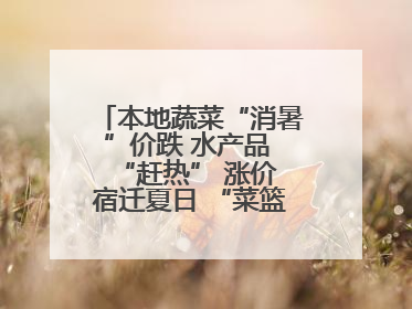 本地蔬菜“消暑”价跌 水产品 “赶热” 涨价 宿迁夏日 “菜篮子”有“温差”