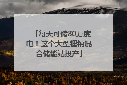 每天可储80万度电！这个大型锂钠混合储能站投产