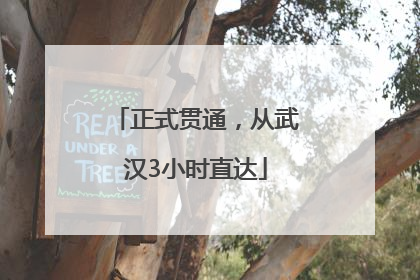 正式贯通，从武汉3小时直达