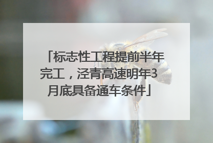 标志性工程提前半年完工，泾青高速明年3月底具备通车条件
