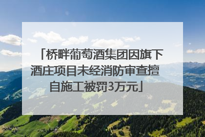 桥畔葡萄酒集团因旗下酒庄项目未经消防审查擅自施工被罚3万元