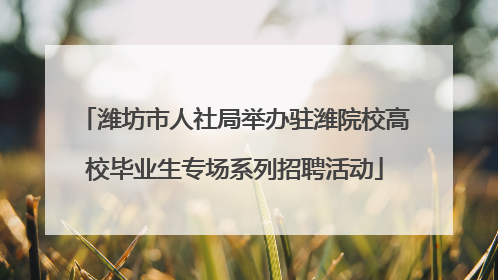潍坊市人社局举办驻潍院校高校毕业生专场系列招聘活动