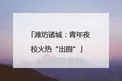 潍坊诸城：青年夜校火热“出圈”