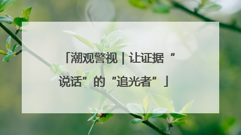 潮观警视｜让证据“说话”的“追光者”