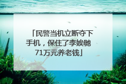 民警当机立断夺下手机，保住了李娭毑71万元养老钱