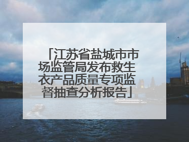 江苏省盐城市市场监管局发布救生衣产品质量专项监督抽查分析报告
