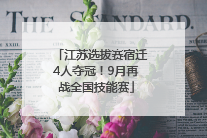 江苏选拔赛宿迁4人夺冠！9月再战全国技能赛