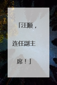 汪顺，连任副主席！