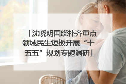沈晓明围绕补齐重点领域民生短板开展“十五五”规划专题调研