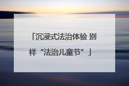 沉浸式法治体验 别样“法治儿童节”