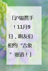 沪锡携手！11月9日，跑友们相约“吉象”赛道！