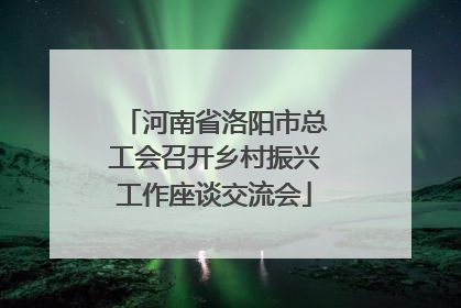 河南省洛阳市总工会召开乡村振兴工作座谈交流会