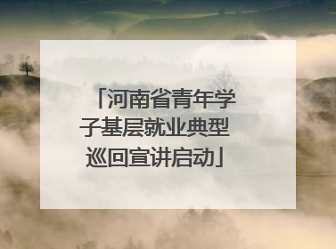 河南省青年学子基层就业典型巡回宣讲启动