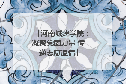 河南城建学院：凝聚党团力量 传递志愿温情