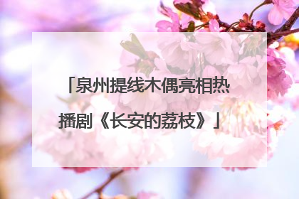 泉州提线木偶亮相热播剧《长安的荔枝》