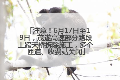 注意！6月17日至19日，茂遂高速部分路段上跨天桥拆除施工，多个匝道、收费站关闭