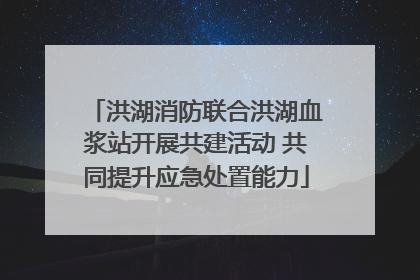 洪湖消防联合洪湖血浆站开展共建活动 共同提升应急处置能力