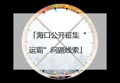 海口公开征集“运霸”问题线索