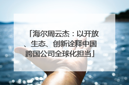海尔周云杰：以开放、生态、创新诠释中国跨国公司全球化担当