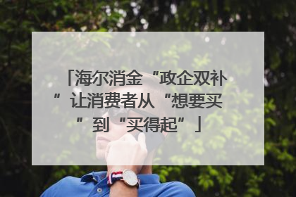 海尔消金“政企双补”让消费者从“想要买”到“买得起”
