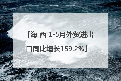 海 西 1-5月外贸进出口同比增长159.2%