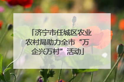 济宁市任城区农业农村局助力全市“万企兴万村”活动