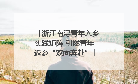 浙江南浔青年入乡实践矩阵 引燃青年返乡“双向奔赴”