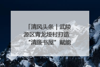 清风头条｜武陵源区青龙垭村打造“清廉书屋”赋能乡村振兴新风尚