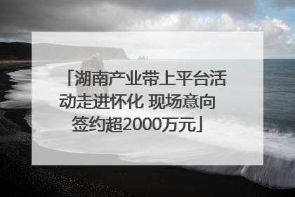 湖南产业带上平台活动走进怀化 现场意向签约超2000万元
