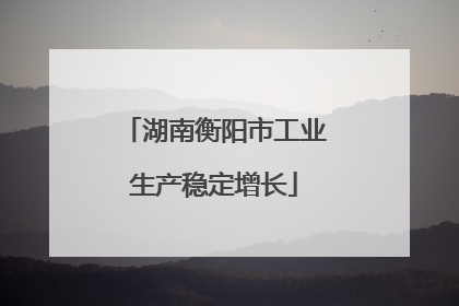 湖南衡阳市工业生产稳定增长