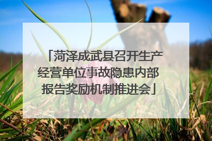 菏泽成武县召开生产经营单位事故隐患内部报告奖励机制推进会