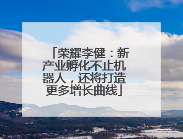 荣耀李健：新产业孵化不止机器人，还将打造更多增长曲线