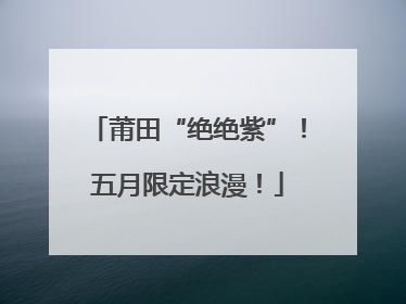 莆田“绝绝紫”！五月限定浪漫！