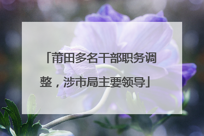 莆田多名干部职务调整，涉市局主要领导