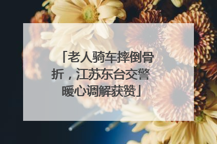 老人骑车摔倒骨折，江苏东台交警暖心调解获赞