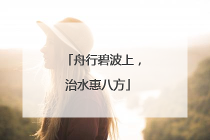 舟行碧波上，治水惠八方