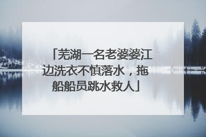 芜湖一名老婆婆江边洗衣不慎落水，拖船船员跳水救人