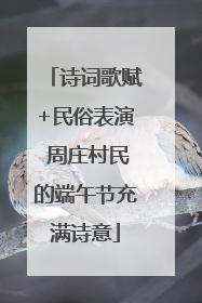 诗词歌赋+民俗表演 周庄村民的端午节充满诗意