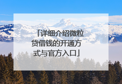 详细介绍微粒贷借钱的开通方式与官方入口