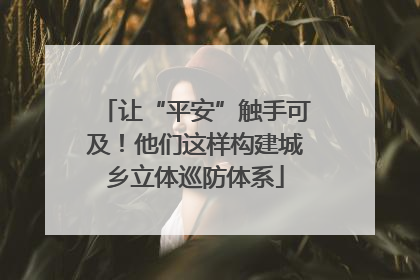 让“平安”触手可及！他们这样构建城乡立体巡防体系
