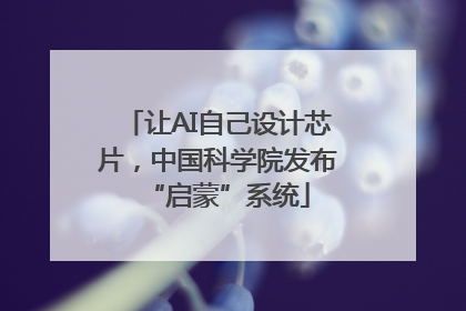 让AI自己设计芯片，中国科学院发布“启蒙”系统