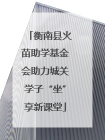 衡南县火苗助学基金会助力城关学子“坐”享新课堂