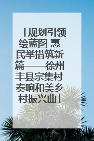 规划引领绘蓝图 惠民举措筑新篇——徐州丰县宗集村奏响和美乡村振兴曲