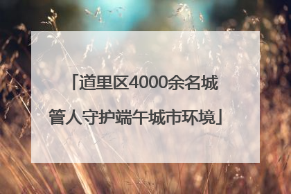 道里区4000余名城管人守护端午城市环境