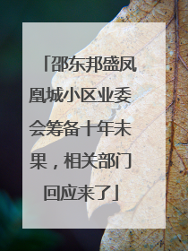 邵东邦盛凤凰城小区业委会筹备十年未果，相关部门回应来了