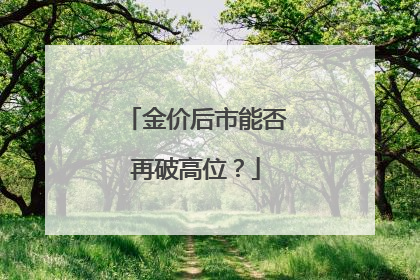 金价后市能否再破高位？