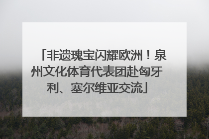 非遗瑰宝闪耀欧洲！泉州文化体育代表团赴匈牙利、塞尔维亚交流