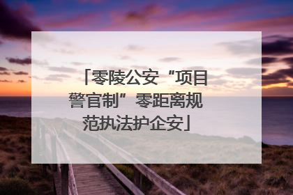 零陵公安“项目警官制”零距离规范执法护企安