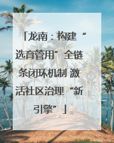 龙南：构建“选育管用”全链条闭环机制 激活社区治理“新引擎”